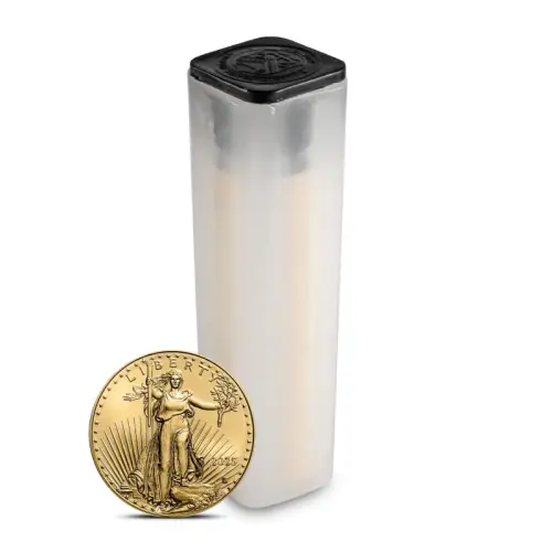 2025 1/10 oz American Eagle Gold Coin - 5 Tubes of 50 (250 Coins, BU)