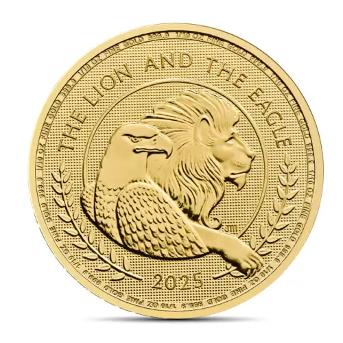2025 1/10 oz British Lion and American Eagle Gold Coin (BU)