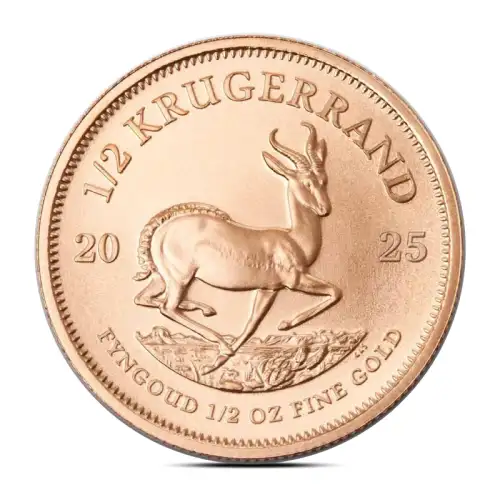 2025 1/2 oz South African Krugerrand Gold Coin (BU)