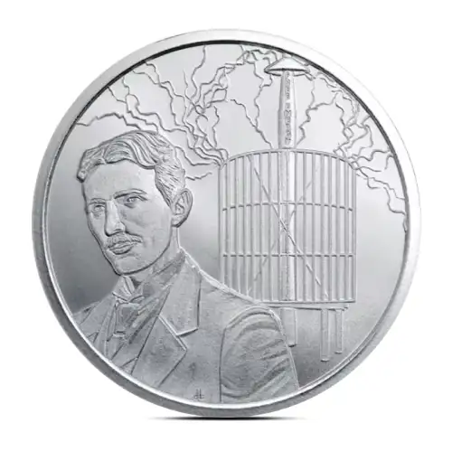 2025 1 oz Shield Tesla Coil Silver Round (BU)