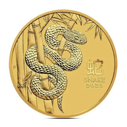 2025 2 oz Perth Lunar Year of the Snake Gold Coin (BU)