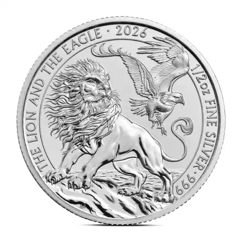 2026 1/2 oz British Lion and American Eagle Silver Coin (BU)