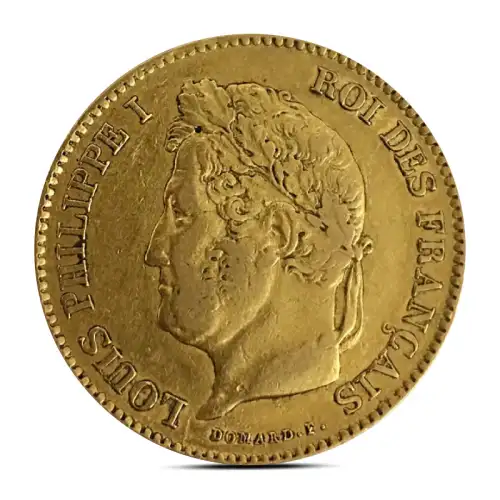 40 Franc French Louis Philippe I Gold Coin (1831-1838 Avg. Circ)