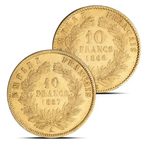 10 Franc French Napoleon III Gold Coin (Avg. Circ)