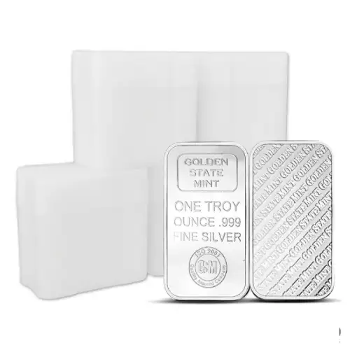 Lot of 100 - 1 oz Golden State Mint Silver Bar - 5 Tubes of 20