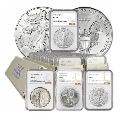 1986-2026 American Silver Eagle 42-Coin Set NGC MS69 (Type 1 & 2)