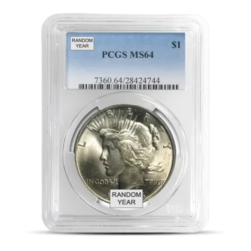 Silver Peace Dollar MS64 (Random, PCGS)