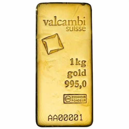 1 Kilo Valcambi Gold Cast Bar