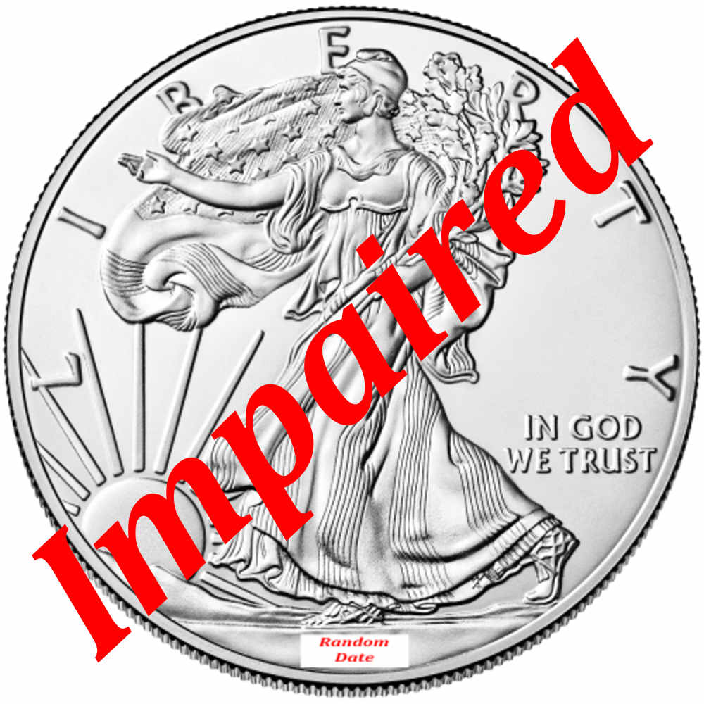 Silver American 1 oz Eagle BU *Random Date* (Impaired)