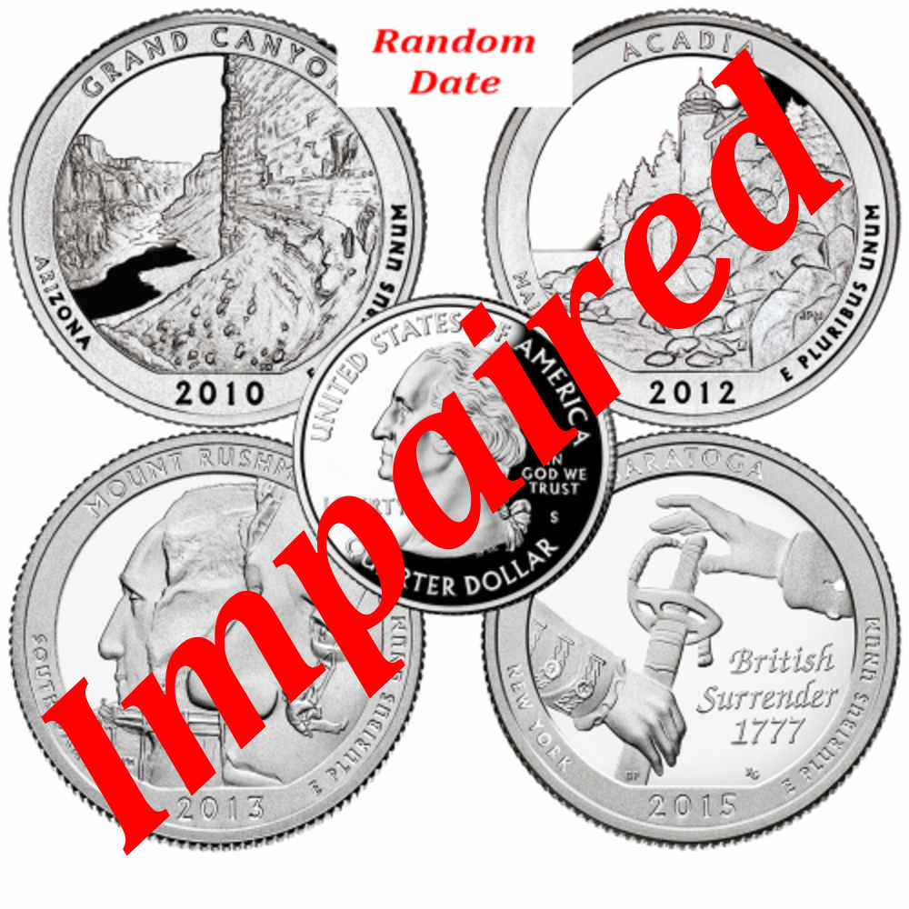 Silver Proof ATB Quarter *Random Date* (Impaired)