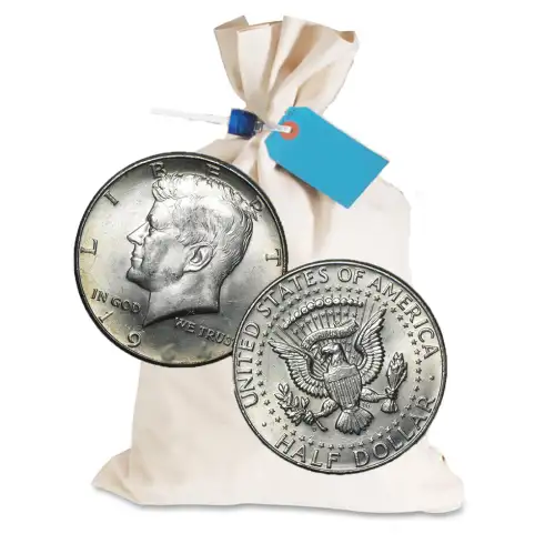 90% Silver - $250 FV Kennedy Half Dollars Bag Circulated/Junk