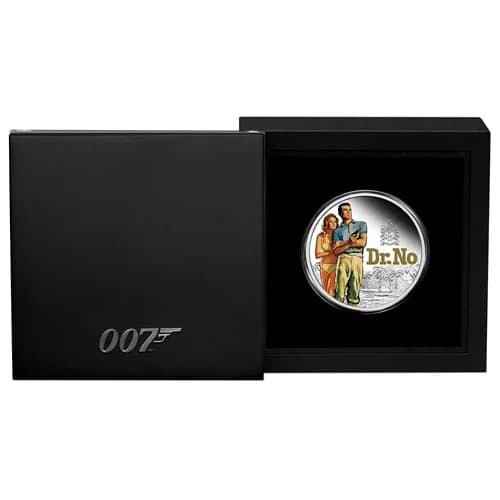 2022 Tuvalu James Bond Dr. No 60th Anniversary 1 oz Silver Color Proof