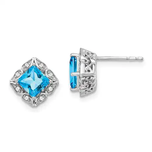 white-gold-square-blue-topaz-and-diamond-earrings