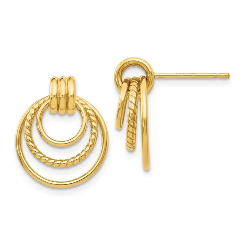Polished and Textured Fancy Post Earrings
