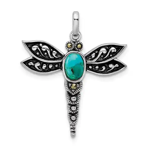 sterling-silver-rhodium-oxidized-recon-turq-marcasite-dragonfly-pendant
