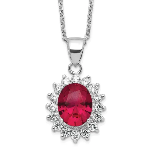 cheryl-m-sterling-silver-rhodium-plated-brilliant-cut-lab-created-ruby-and-brilliant-cut-white-cz-oval-halo-18-25-inch-necklace