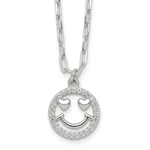 sterling-silver-polished-cz-heart-eyes-smiley-face-necklace