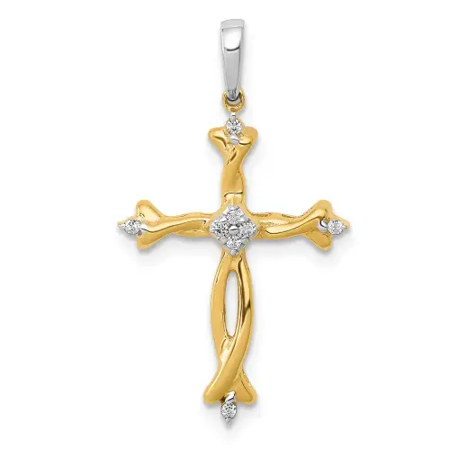 14k-two-tone-1-20ct-diamond-cross-pendant