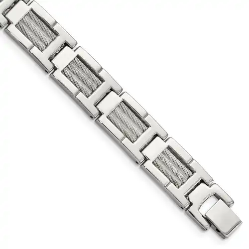 chisel-stainless-steel-brushed-and-polished-with-cable-inlacy-8-5-inch-link-bracelet