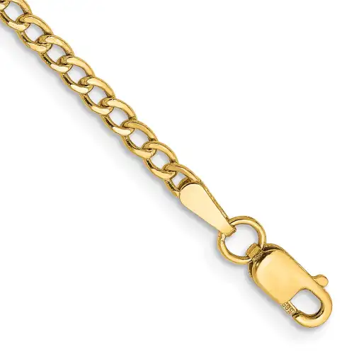 14k-7-inch-2-5mm-semi-solid-curb-with-lobster-clasp-bracelet