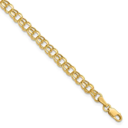 14k-7in-4-5mm-hollow-double-link-charm-bracelet