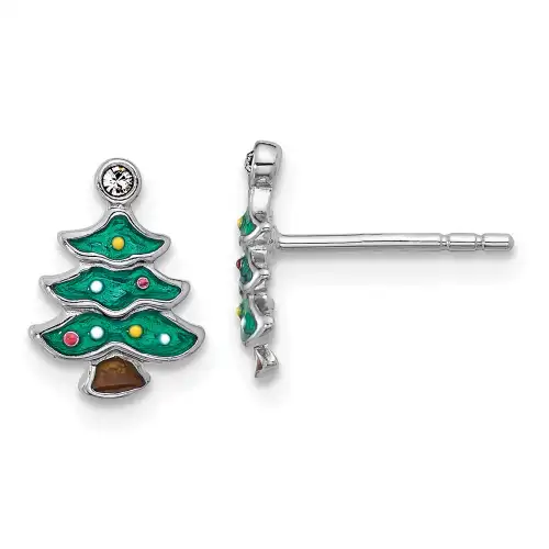 ss-rh-plated-green-enamel-crystal-christmas-tree-post-earrings
