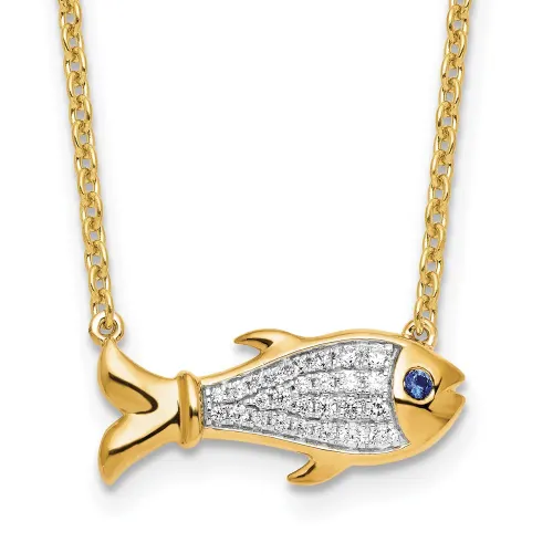 14k-1-6-carat-lab-grown-diamond-vs-si-g-and-created-sapphire-fish-18-inch-necklace