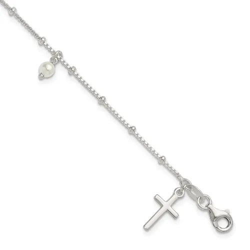 sterling-silver-polished-and-beaded-glass-pearl-and-cross-bracelet