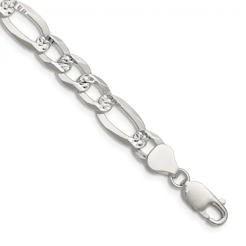 sterling-silver-8-0mm-flat-d-c-pave-figaro-chain