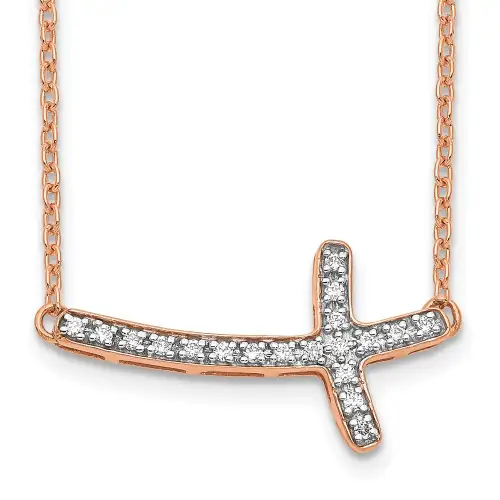 14k-rose-gold-diamond-sideways-cross-18in-necklace