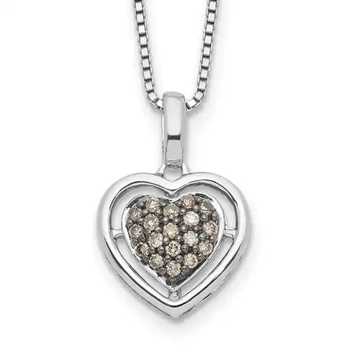 white-night-sterling-silver-rhodium-plated-champagne-diamond-heart-18-inch-necklace-with-2-inch-extender