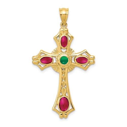14k-ruby-and-emerald-cabochon-cross-pendant