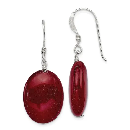 sterling-silver-polished-red-jade-oval-dangle-earrings