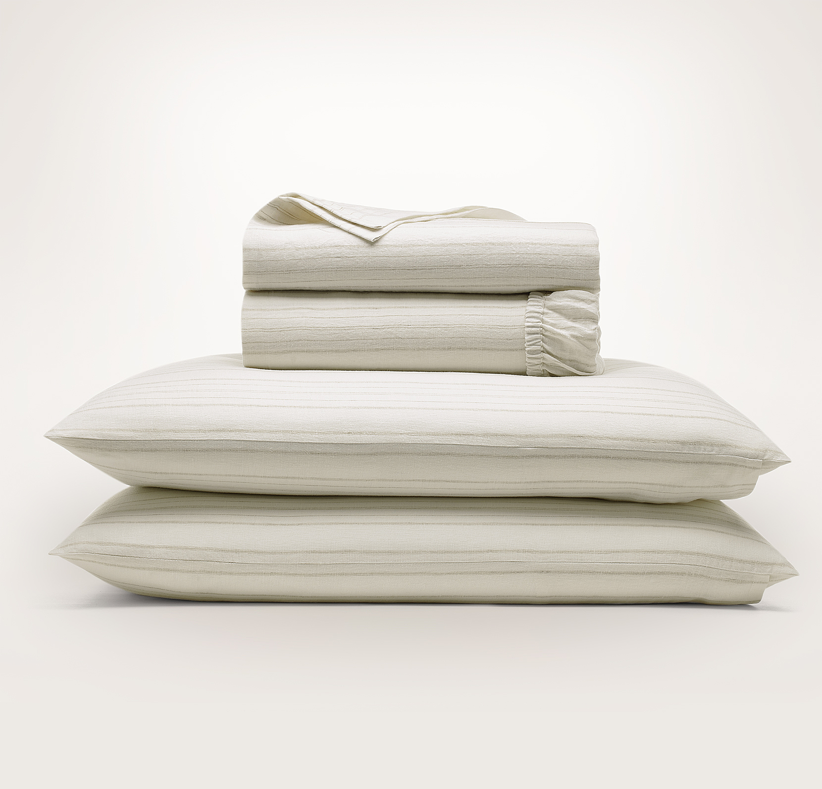 Linen Flat Sheet With Border - Natural- CULTIVER- USA