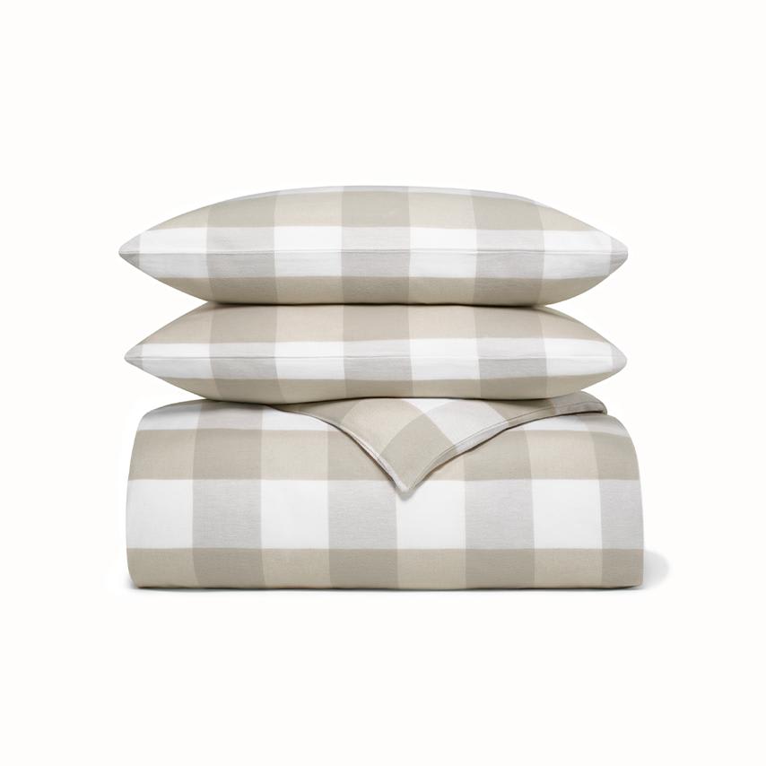 Flannel Duvet Set dune/pewter buffalo check variant image