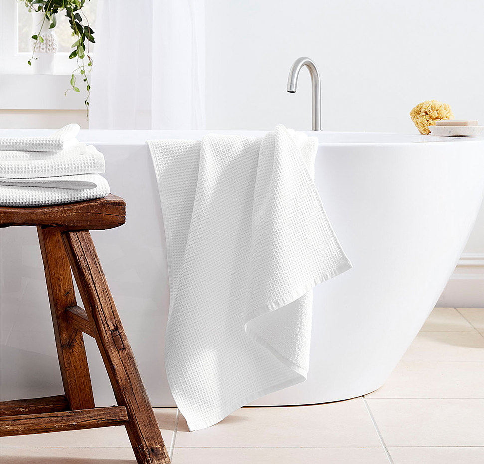 20210426_White_Waffle_Towel_Carousel_MidDistance_FrankFrances_L1_001_FINAL.jpg Complete Waffle Terry Bath Towel Bundle - Slide 2