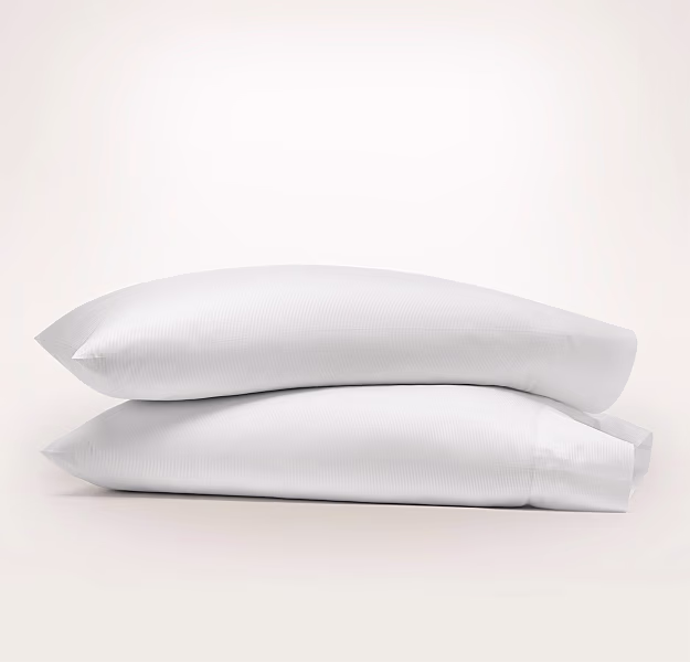 Signature Textured Stripe Pillowcase Set in White