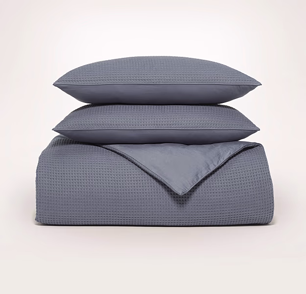 Waffle Duvet Set in Mineral