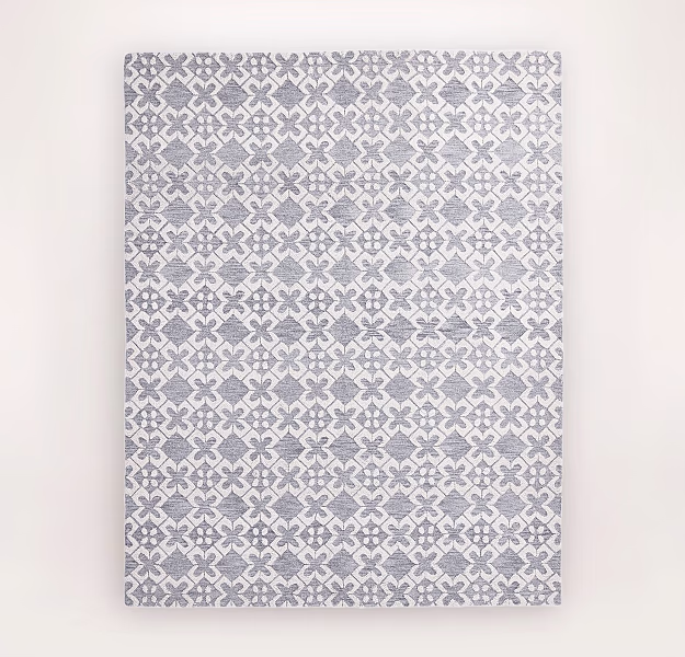 Cotton Tile Rug in Pewter