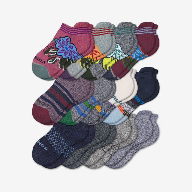 floral-stripe-mix Youth Ankle Sock 12-Pack