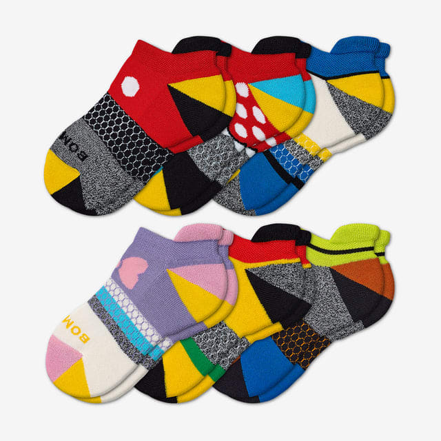 mickey-and-friends Youth Mickey And Friends Sensational Ankle Sock 6-Pack