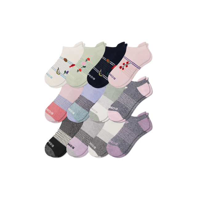 olive-tri-blocks-mix Women's Ankle Sock 12-Pack