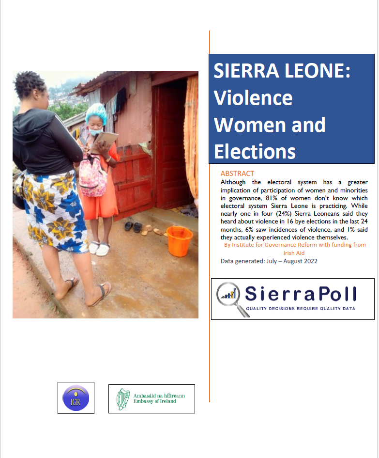 SIERRA LEONE: Violence Women and Elections