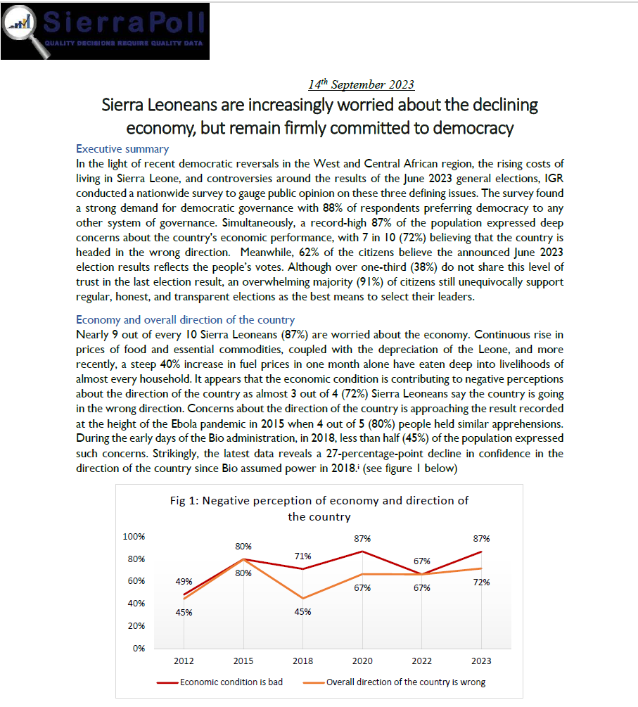 "State of Fragility Survey" Report