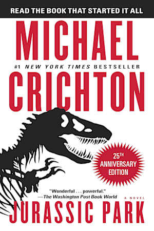 Book cover for Jurassic Park by Michael Crichton