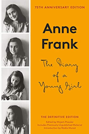 Book cover for The Diary of a Young Girl by Anne Frank