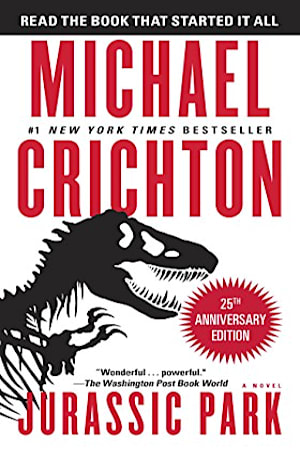 Book cover for Jurassic Park by Michael Crichton