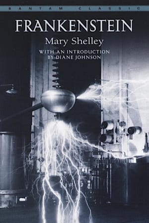 Book cover for Frankenstein by Mary Shelley