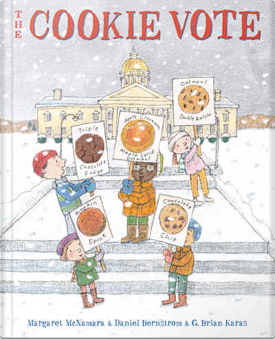 Book cover for The Cookie Vote by G. Brian Karas, Margaret McNamara, and Daniel Bernstrom