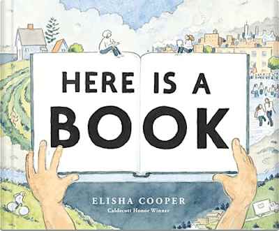 Book cover for Here Is a Book by Elisha Cooper